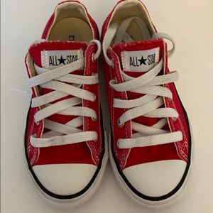 Red converse all star sneakers toddler girl 11